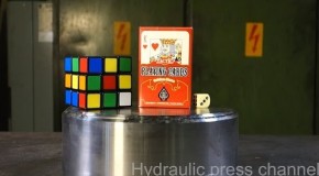 Crushing Rubik’s Cube & Playing Cards With Hydraulic Press