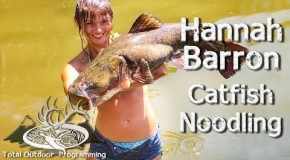 Cute Girl Catches Huge Catfish With Her Barehands