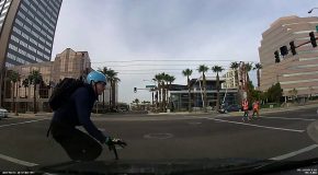 Cyclist Runs Red Light And Gets Taken Out By Cammer