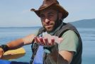 Coyote Peterson Scoops Up a Translucent Moon Jellyfish