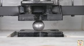 Guy Crushes a Mirror-Polished Foil Ball in a Hydraulic Press