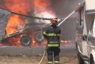 Propane Tank Explodes, Goes Airborne in Fire at Schellville Pallet Factory