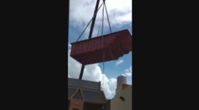 Crane Fails to Lift Swimming Pool From Backyard