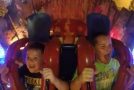 Two Boys on Slingshot Ride With Opposite Reactions