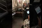 Man Rides Subway With a Leather Couch