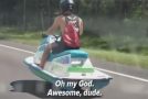 Man Drives Jet Ski On Highway