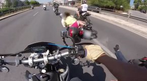 Shocking Motorbike Crash On Dual Carriageway