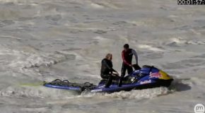 Surfer Takes On 60 Ft Wave, Wipes Out Hard