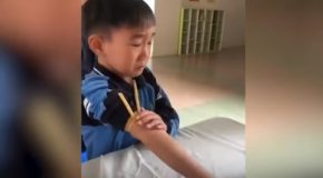 Cute Boy Convinces Himself To Be Brave While While Drawing Blood In China