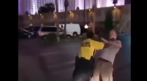 Security Guard Choke Slams Tough Guy