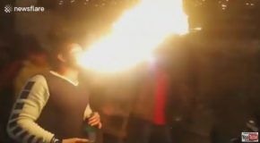 Amateur Firebreather Suffers Terrifying Blowback Accident!