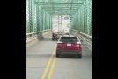 Greedy Truck Takes up Whole Bridge