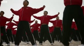 Shaolin Kung Fu Training : Spectacular Display Caught From Satellite