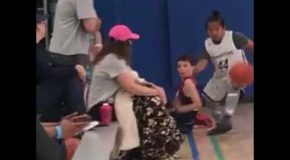 WTF Moment as Woman Tries to Trip a Kid