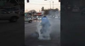 Instant Karma for Motorcycle Showoff