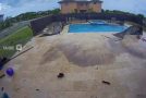 Home Security Camera Captures Car Crashing Into Pool