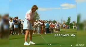 Woman Golfer Shoots Balls Twice Into The Crowd!
