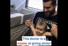 Doctor Distracts Baby While Giving A Shot, Baby Doesn’t Cry!