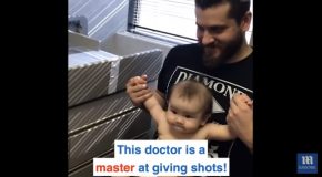 Doctor Distracts Baby While Giving A Shot, Baby Doesn’t Cry!