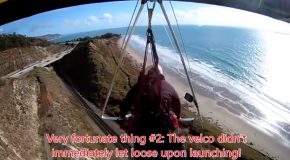 Footage Of Handglider’s Flight That Almost Killed Him!