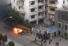 Burning Car Explodes With Loud Bang!