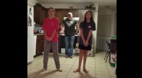 Kids Dancing Get Surprised When Dad Joins Them!