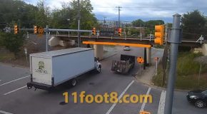 11foot8(+8) Bridge Peels Off A Truck’s Top!