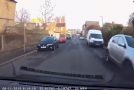 Woman Drives Through Junction Like She Owns It, Crashes, Starts Swearing!