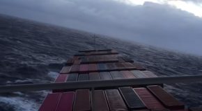 Ship Rolls Hard In The Rough Waters Of Bay Of Biscay!