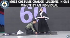 Guinness World Record For The Most Costume Change Illusions In A Minute!