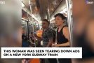 Woman Gets Angry About Woke Ads On Subway And Tears Them!