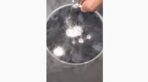 Cool Reaction Of Pouring Liquid Mercury Into Liquid Nitrogen!