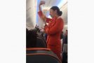 Football Fans Fool Around With Air Hostess While Safety Announcement!