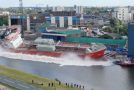 Incredible Ship Launches Full Of Huge Waves, Fails And Near Misses!