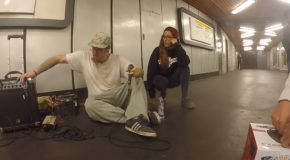 Cool Girl Joins A Rapper In The Subway For An Impromptu Jam!