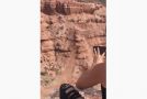 Mountain Biker Fearlessly Jumps Into A Canyon And Jumps Out Perfectly!