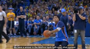 NBA Fans Make Half Court Shots To Win Money/Cars!