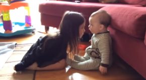 Adorable And Golden Moments Between Sister And Baby Brother!
