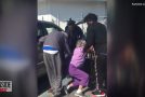 Elderly Couple Gets Helped Into A Car By 3 Men, Tear Jerking Moment!