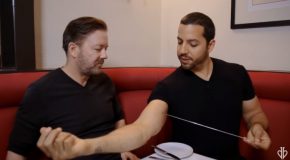 David Blaine Pierces His Arm With A Needle In Front Of Ricky Gervais!