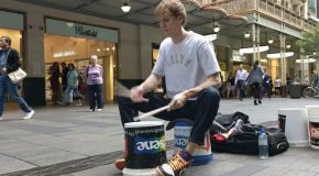 Drummer Drums Amazingly Using Just A Bucket On The Streets!