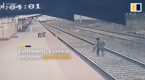 Man Saves A Child From An Oncoming Train In India!