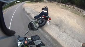 Woman Drops Her Totally New Street Triple R!