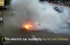 Electric Scooter Suddenly Catches Fire!