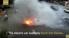 Electric Scooter Suddenly Catches Fire!