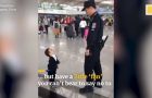 Adorable Little Boy Wants A Hug From The Security Guard!