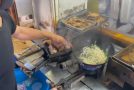 Japanese Fast Food Chef Cooks Food Very Fast