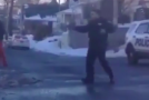 Cop Pulls a Gun in a Snowball Fight