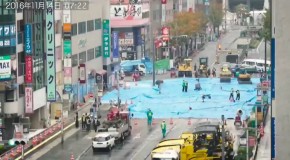 Giant Sinkhole Gets Repaired In Two Minutes