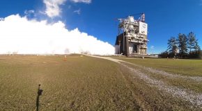 Smoke And Fire With A 360 View Of RS-25 Engine Test